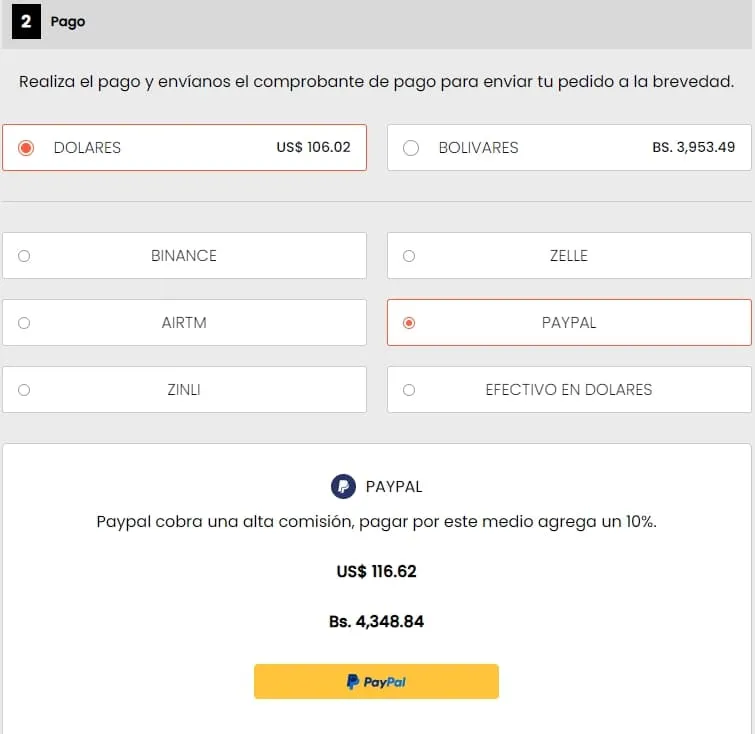 Datos para realizar el pago de tu compra de Amazon en Metraigo.com con PayPal